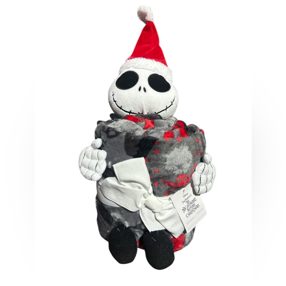 Disney's The NBC Jack Skellington Holiday Pillow Buddy & Throw Blanket Set NWT